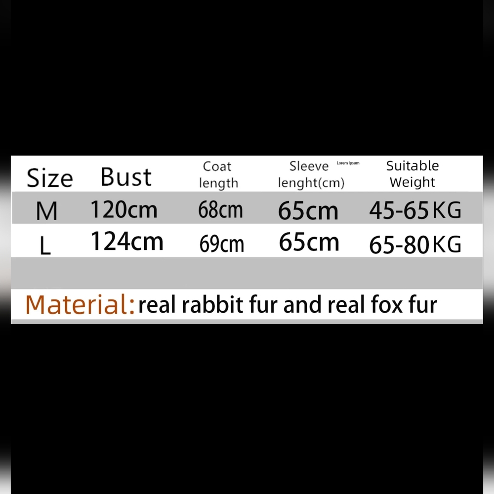 Women Parka Fashion Coat Thick Natrual Real Rabbit Fur Liner With Real Fox Fur - Picture 8 of 8